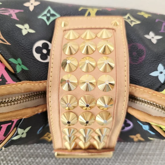 RARE Authentic Louis Vuitton Black Monogram Multicolor Chrissie MM Shoulder Bag - Picture 8 of 16